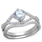 MATS350 - Rhodium 925 Sterling Silver Ring with AAA Grade CZ  in Clear