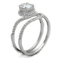 MATS351 - Rhodium 925 Sterling Silver Ring with AAA Grade CZ  in Clear