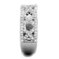 MATS354 - Rhodium 925 Sterling Silver Ring with AAA Grade CZ  in Clear