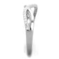MATS355 - Rhodium 925 Sterling Silver Ring with AAA Grade CZ  in Clear