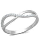 MATS355 - Rhodium 925 Sterling Silver Ring with AAA Grade CZ  in Clear