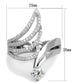 MATS356 - Rhodium 925 Sterling Silver Ring with AAA Grade CZ  in Clear