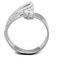 MATS356 - Rhodium 925 Sterling Silver Ring with AAA Grade CZ  in Clear