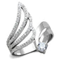 MATS356 - Rhodium 925 Sterling Silver Ring with AAA Grade CZ  in Clear