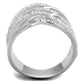 MATS357 - Rhodium 925 Sterling Silver Ring with AAA Grade CZ  in Clear