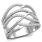 MATS357 - Rhodium 925 Sterling Silver Ring with AAA Grade CZ  in Clear