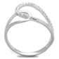 MATS358 - Rhodium 925 Sterling Silver Ring with AAA Grade CZ  in Clear