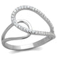 MATS358 - Rhodium 925 Sterling Silver Ring with AAA Grade CZ  in Clear
