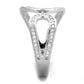 MATS359 - Rhodium 925 Sterling Silver Ring with AAA Grade CZ  in Clear