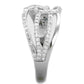 MATS363 - Rhodium 925 Sterling Silver Ring with AAA Grade CZ  in Clear