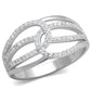 MATS363 - Rhodium 925 Sterling Silver Ring with AAA Grade CZ  in Clear