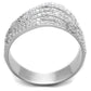 MATS364 - Rhodium 925 Sterling Silver Ring with AAA Grade CZ  in Clear