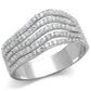 MATS364 - Rhodium 925 Sterling Silver Ring with AAA Grade CZ  in Clear