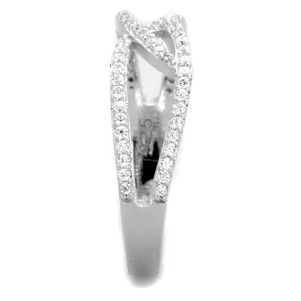 MATS365 - Rhodium 925 Sterling Silver Ring with AAA Grade CZ  in Clear