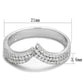 MATS366 - Rhodium 925 Sterling Silver Ring with AAA Grade CZ  in Clear