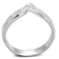 MATS366 - Rhodium 925 Sterling Silver Ring with AAA Grade CZ  in Clear