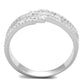 MATS367 - Rhodium 925 Sterling Silver Ring with AAA Grade CZ  in Clear