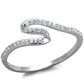 MATS368 - Rhodium 925 Sterling Silver Ring with AAA Grade CZ  in Clear