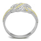 MATS370 - Reverse Two-Tone 925 Sterling Silver Ring with AAA Grade CZ  in Clear