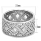MATS372 - Rhodium 925 Sterling Silver Ring with AAA Grade CZ  in Clear