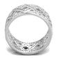 MATS372 - Rhodium 925 Sterling Silver Ring with AAA Grade CZ  in Clear