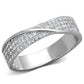 MATS373 - Rhodium 925 Sterling Silver Ring with AAA Grade CZ  in Clear