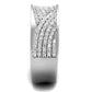 MATS376 - Rhodium 925 Sterling Silver Ring with AAA Grade CZ  in Clear
