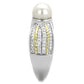 MATS377 - Reverse Two-Tone 925 Sterling Silver Ring with Synthetic Pearl in White