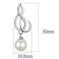 MATS382 - Rhodium 925 Sterling Silver Earrings with Synthetic Pearl in Citrine Yellow