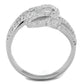 MATS383 - Rhodium 925 Sterling Silver Ring with AAA Grade CZ  in Clear