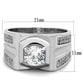 MATS385 - Rhodium 925 Sterling Silver Ring with AAA Grade CZ  in Clear