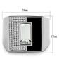 MATS388 - Rhodium 925 Sterling Silver Ring with Top Grade Crystal  in Clear