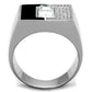 MATS388 - Rhodium 925 Sterling Silver Ring with Top Grade Crystal  in Clear