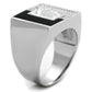 MATS388 - Rhodium 925 Sterling Silver Ring with Top Grade Crystal  in Clear