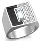 MATS388 - Rhodium 925 Sterling Silver Ring with Top Grade Crystal  in Clear
