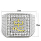 MATS389 - Gold+Rhodium 925 Sterling Silver Ring with AAA Grade CZ  in Clear