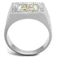 MATS389 - Gold+Rhodium 925 Sterling Silver Ring with AAA Grade CZ  in Clear
