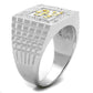 MATS389 - Gold+Rhodium 925 Sterling Silver Ring with AAA Grade CZ  in Clear