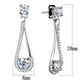 MATS390 - Rhodium 925 Sterling Silver Earrings with AAA Grade CZ  in Clear