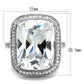 MATS391 - Rhodium 925 Sterling Silver Ring with AAA Grade CZ  in Clear