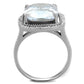 MATS391 - Rhodium 925 Sterling Silver Ring with AAA Grade CZ  in Clear