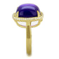 MATS392 - Gold 925 Sterling Silver Ring with Synthetic Synthetic Glass in Amethyst