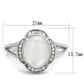 MATS393 - Rhodium 925 Sterling Silver Ring with Semi-Precious Moon Stone in Clear