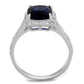 MATS395 - Rhodium 925 Sterling Silver Ring with Synthetic Synthetic Glass in Montana
