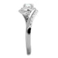 MATS397 - Rhodium 925 Sterling Silver Ring with AAA Grade CZ  in Clear