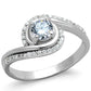 MATS397 - Rhodium 925 Sterling Silver Ring with AAA Grade CZ  in Clear