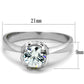 MATS399 - Rhodium 925 Sterling Silver Ring with AAA Grade CZ  in Clear