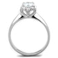 MATS399 - Rhodium 925 Sterling Silver Ring with AAA Grade CZ  in Clear