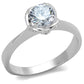 MATS399 - Rhodium 925 Sterling Silver Ring with AAA Grade CZ  in Clear