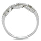 MATS400 - Rhodium 925 Sterling Silver Ring with AAA Grade CZ  in Clear